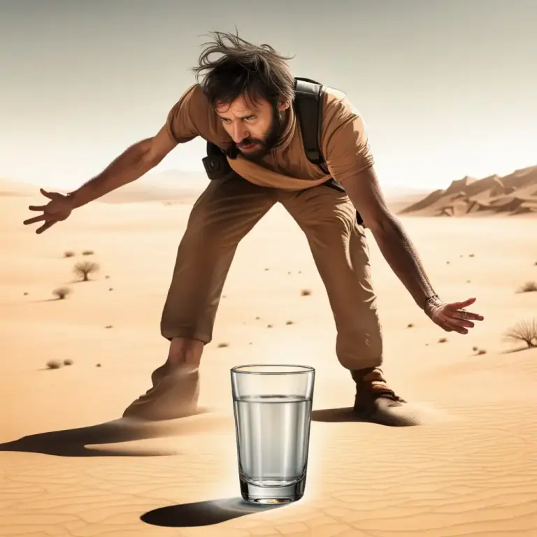 Visual representation of "desperate" - Having a great need or desire for something.