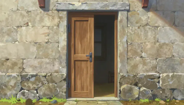 Visual representation of "door" - A movable piece that covers an entrance to a building, room, or vehicle, or the entrance itself.