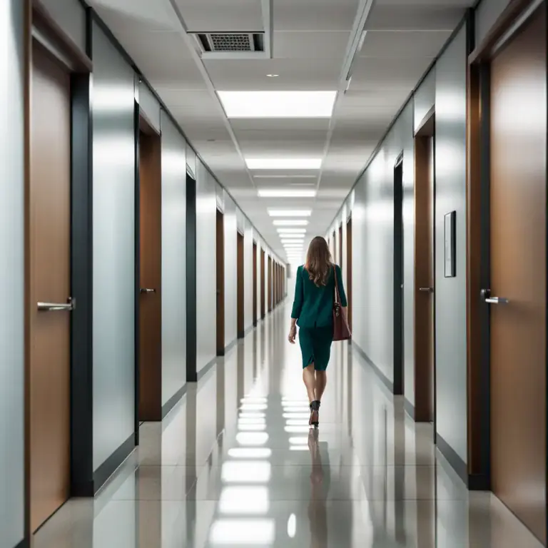 Visual representation of "hall" - A corridor or hallway in a building