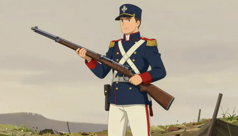 Visual representation of "fusilier" - A soldier in a European military unit, who carries a type of rifle called a fusil.