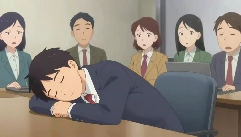 Visual representation of "narcoleptic" - A person who suffers from narcolepsy, a condition that causes extreme daytime drowsiness and sudden sleep attacks.