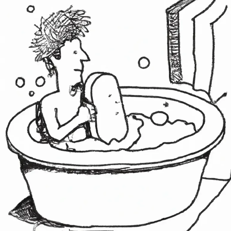 Visual representation of "take a bath" - To cleanse oneself in a tub of water