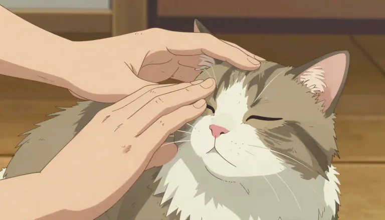 Visual representation of "fondle" - To touch or stroke gently or lovingly.