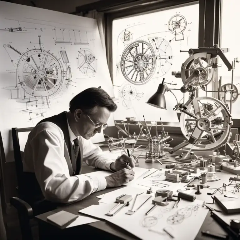 Visual representation of "contrive" - To think up or create something, particularly using skill or imagination