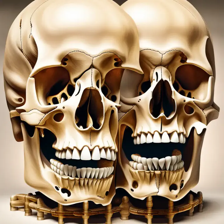 Visual representation of "jaw" - Either of the two bones that your teeth are in