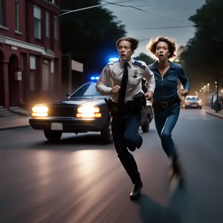 Visual representation of "take to your heels" - To run away quickly, usually to avoid something.