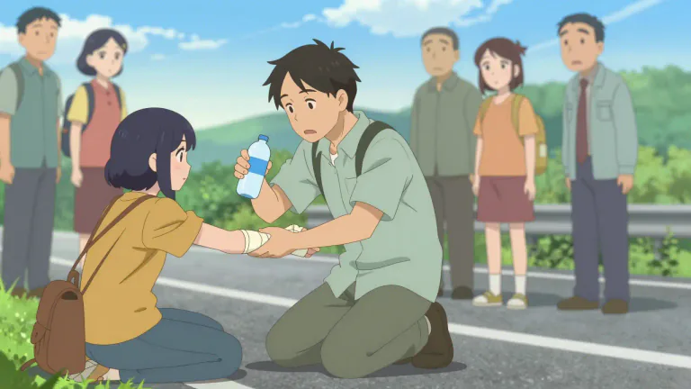 Visual representation of "samaritan" - A person who helps others, often in times of trouble, acting selflessly.