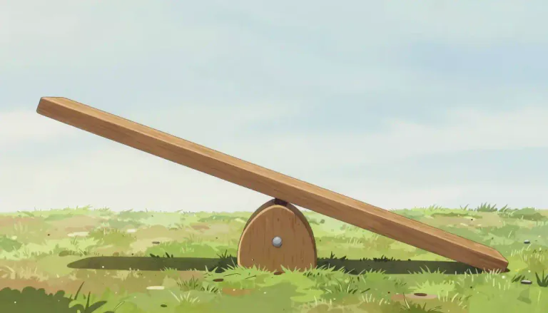 Visual representation of "fulcrum" - The point or support on which a lever moves.
