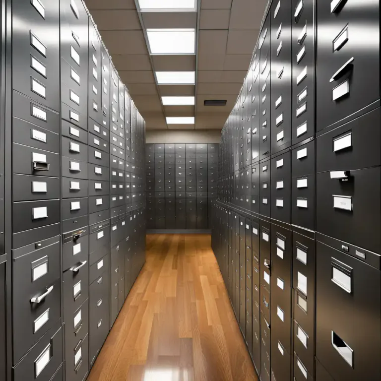 Visual representation of "depository" - A place where documentation and records are stored