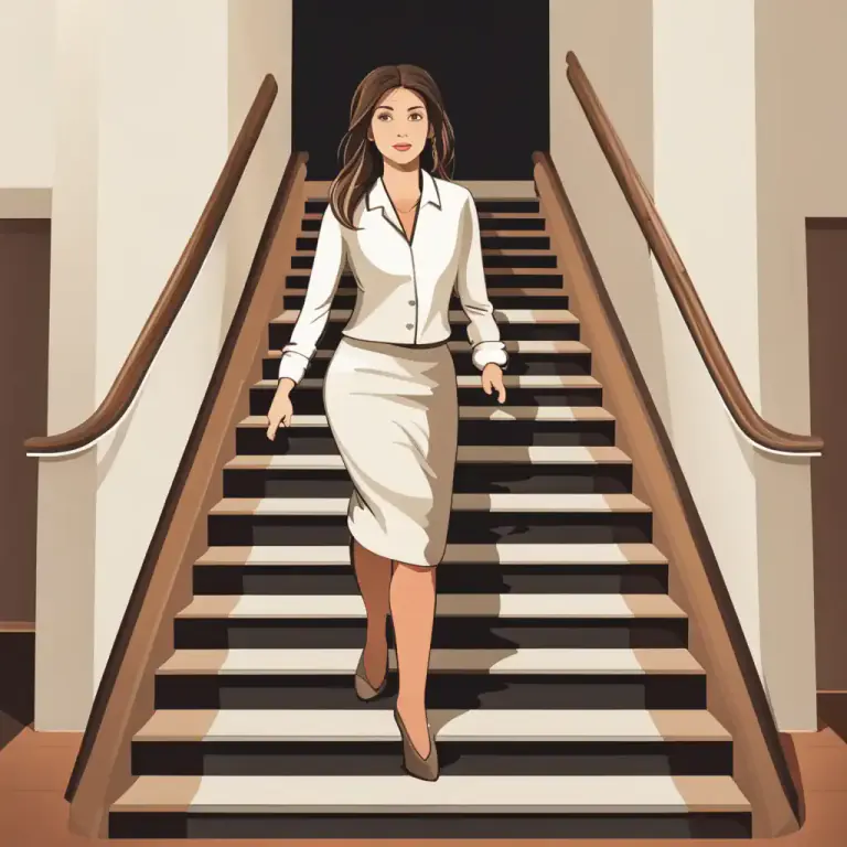 Visual representation of "level up" - To rise to a higher position or rank.