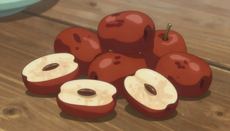 Visual representation of "jujube" - A small, sweet fruit that comes from a tree of the same name, often dried and used in meals or snacks.