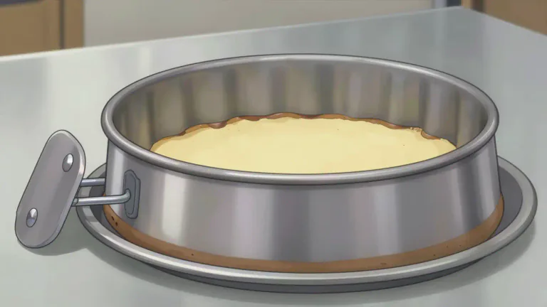 Visual representation of "springform" - A springform is a type of cake pan with removable sides, allowing baked goods to be easily removed.