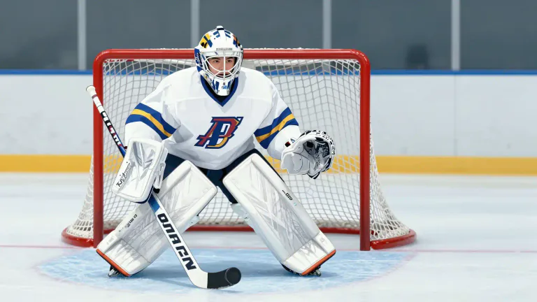 Visual representation of "netminder" - A netminder is a player in ice hockey whose main job is to prevent the opposing team from scoring by guarding the goal.