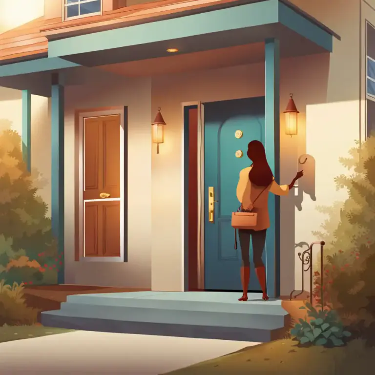 Visual representation of "come around" - To visit someone's place