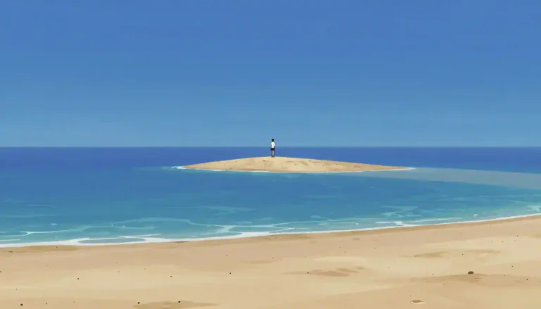 Visual representation of "solitariness" - The state or situation of being alone, without any company