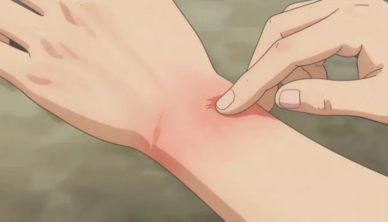 Visual representation of "wheal" - A raised, itchy area on the skin caused by an allergic reaction or other irritation.