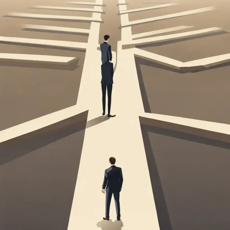 Visual representation of "myopic" - Limited in the ability to think or see future possibilities, only thinking about the future in a narrow, short-sighted way.