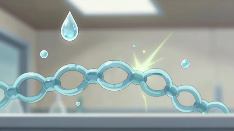 Visual representation of "hydrolytic" - Relating to or resulting from hydrolysis, particularly in chemical reactions where water is involved in the breakdown of complex molecules.