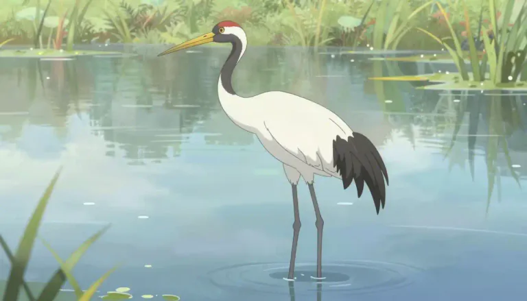 Visual representation of "crane" - A large bird with long legs and a long neck