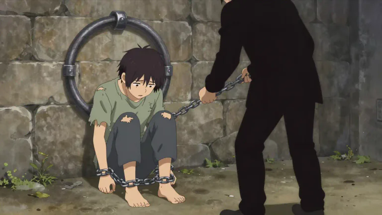 Visual representation of "enslave" - To make someone a slave, to take away their freedom.
