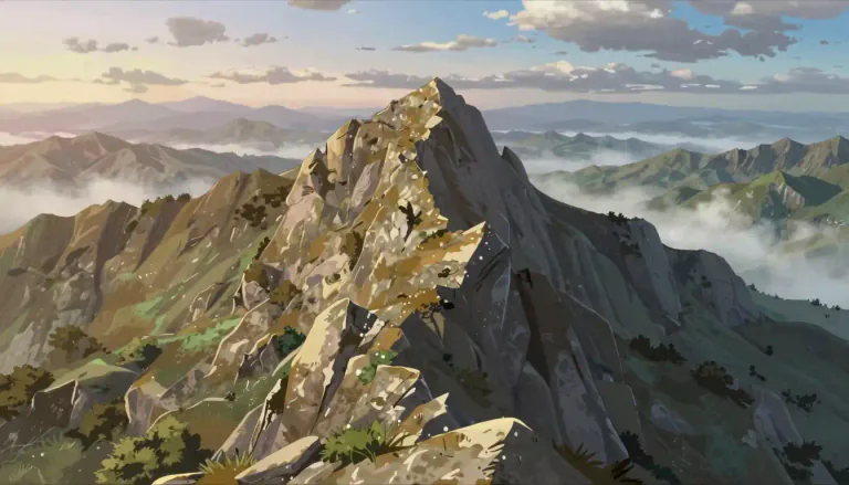 Visual representation of "ridge" - A long narrow hilltop or mountain range.