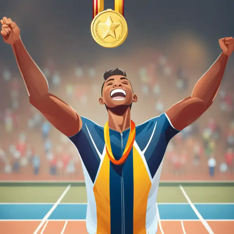 Visual representation of "gold" - A first-place win in a competition