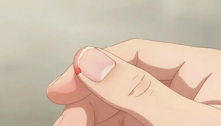 Visual representation of "hangnail" - A small piece of skin close to a fingernail or toenail that is torn and may be painful.