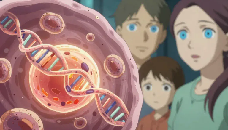 Visual representation of "gene" - A part of a cell in a living thing that controls what it looks like, how it grows, and how it develops.