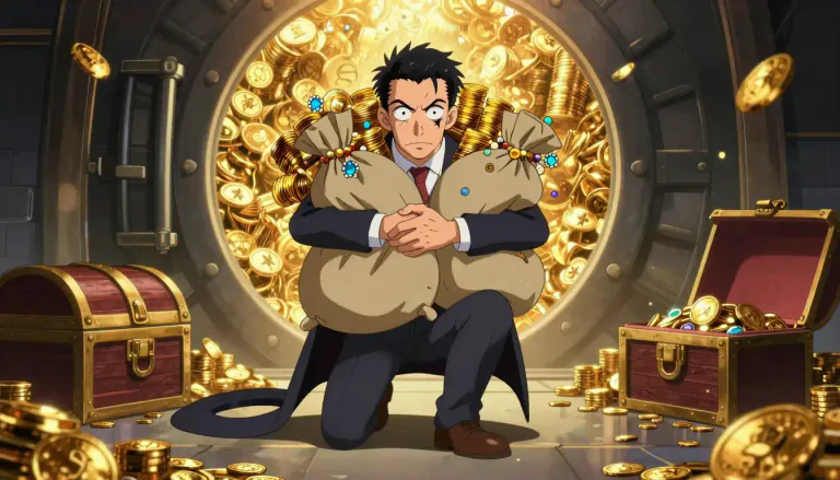 Visual representation of "avaricious" - Being very greedy, especially for money or possessions.