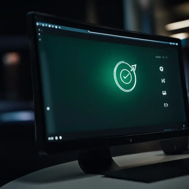 Visual representation of "pointer" - A small arrow or blinking shape on a computer screen that moves as you move the mouse