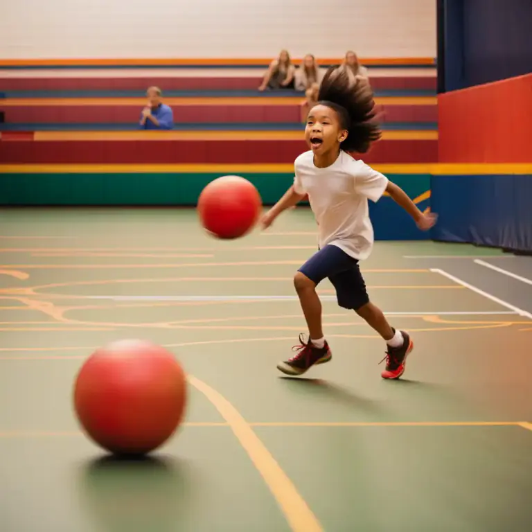 Visual representation of "dodge" - In the game of dodge ball, to avoid being hit by the ball