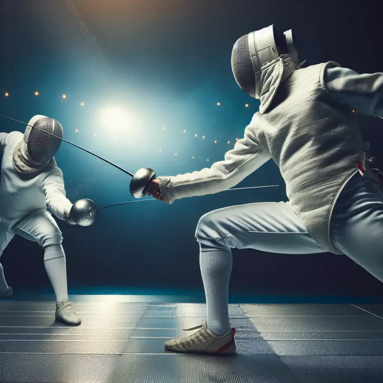 Visual representation of "volt" - A sudden quick movement in fencing.