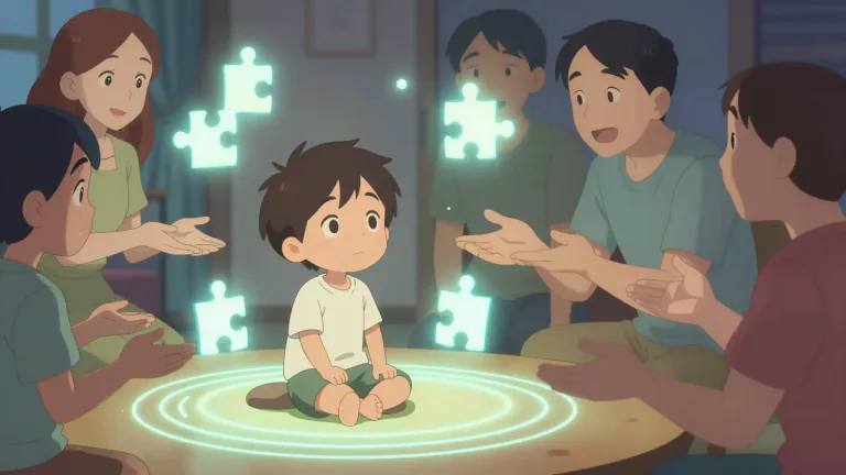Visual representation of "autism" - A brain development disorder that affects a person's ability to communicate and interact with others.