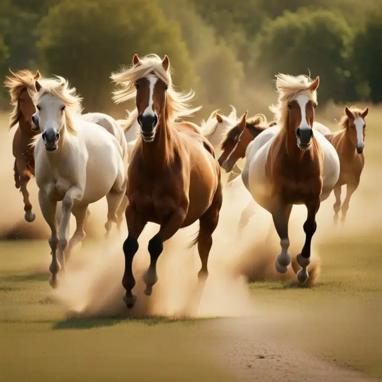 Visual representation of "stampede" - To run wild in a group out of control, usually in a panic.