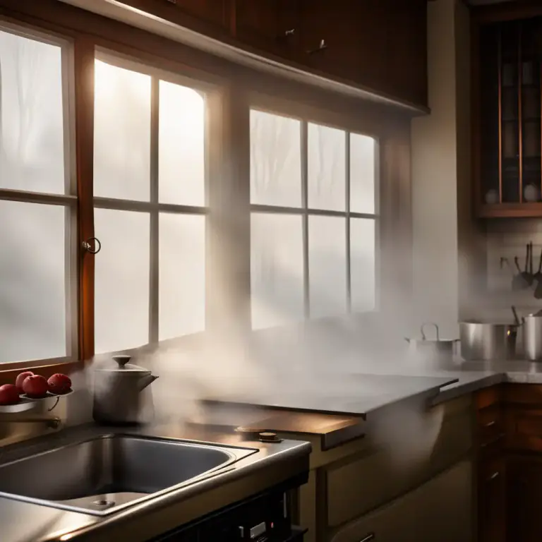 Visual representation of "steam" - To become covered with steam