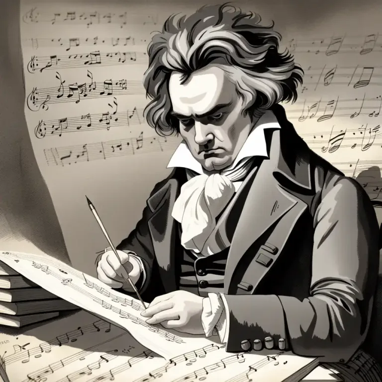 Visual representation of "composition" - A piece of music, a painting, or a piece of writing created by someone.