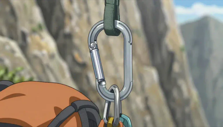 Visual representation of "carabiner" - A carabiner is often used in outdoor activities to securely attach items to gear or harnesses.