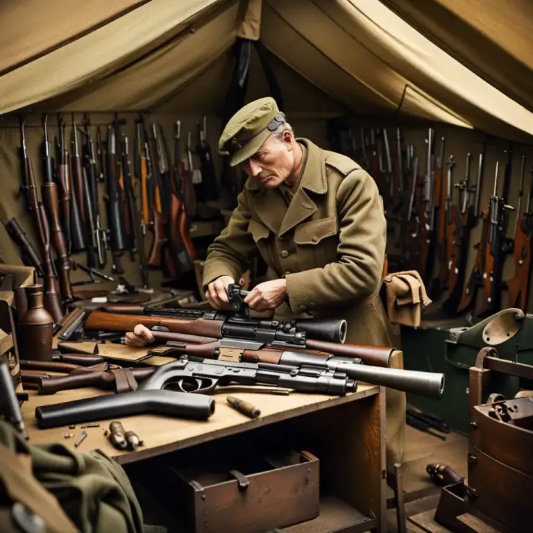 Visual representation of "armourer" - A specialist in maintaining and repairing firearms in the military.