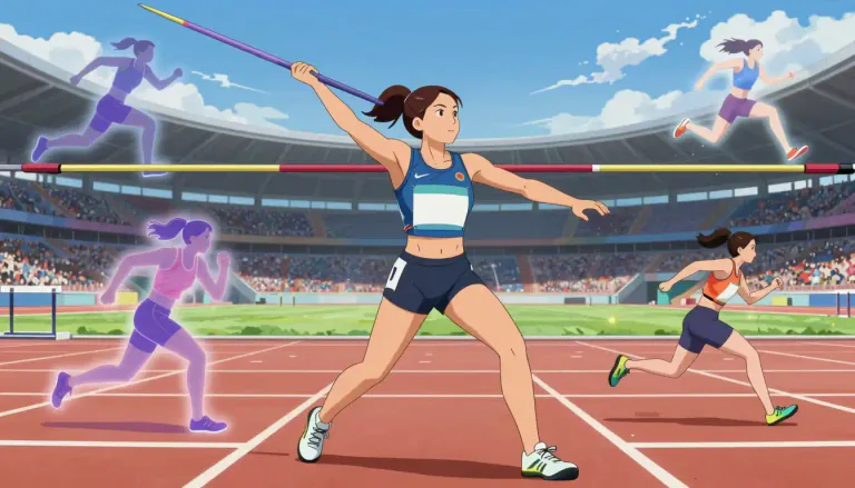 Visual representation of "heptathlete" - A heptathlete is an athlete who competes in the heptathlon, a combination of seven different athletic events.