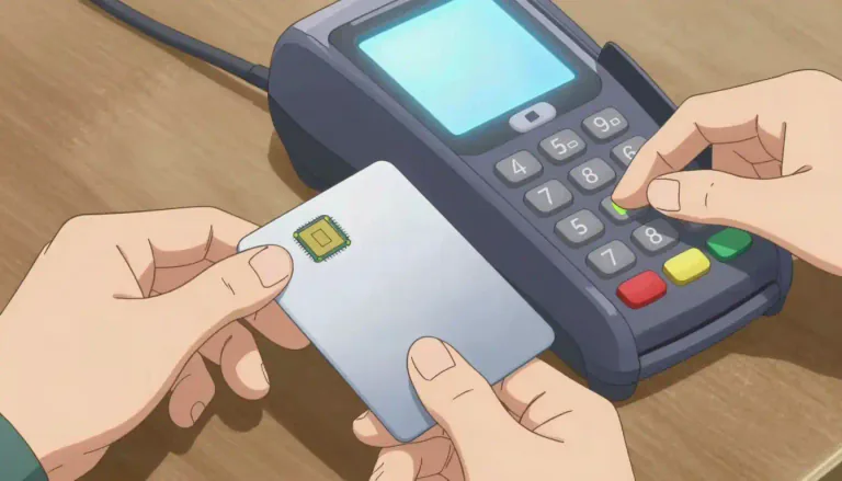 Visual representation of "smartcard" - A smartcard is a plastic card that contains a microprocessor and can store data used for identification and transactions, often requiring a PIN for access.