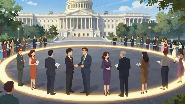 Visual representation of "beltway" - Informal term for the political elite or the political establishment in Washington D.C.