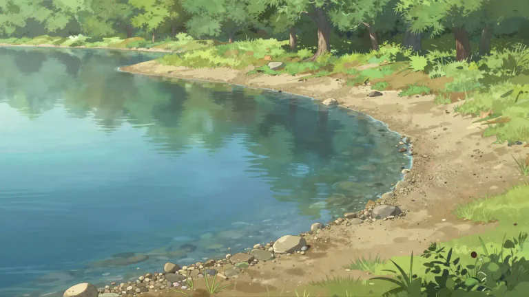 Visual representation of "lakeshore" - The land that borders a lake.