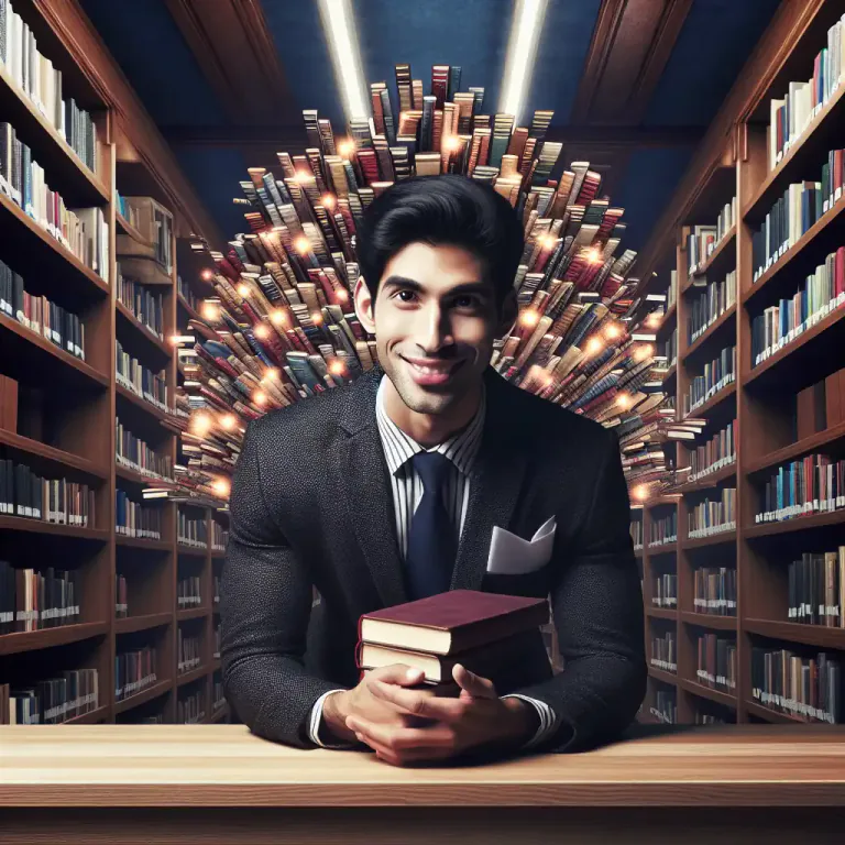 Visual representation of "librarian" - A person who is in charge of or works professionally in a library