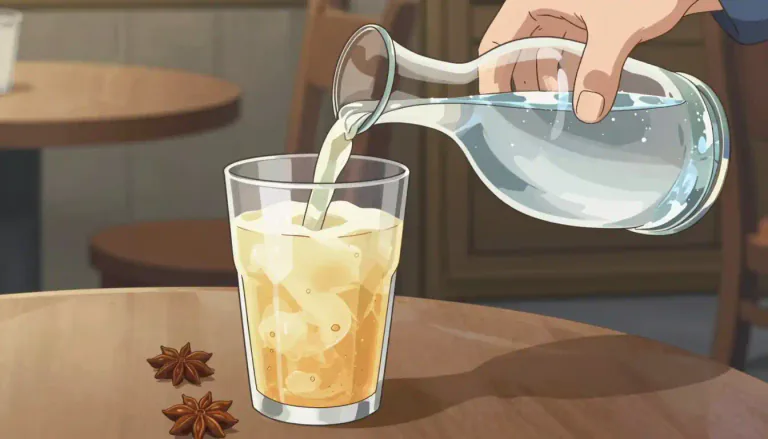 Visual representation of "pastis" - A type of anise-flavored liqueur originating from France, typically diluted with water before drinking.