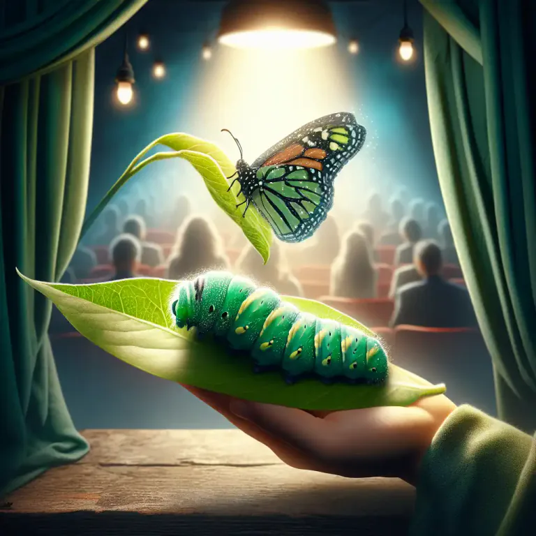 Visual representation of "chrysalis" - A stage of development where changes take place