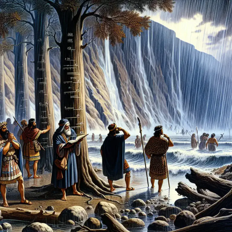 Visual representation of "pluvial" - The geological period where there is a large amount of rainfall and the sea level rises.