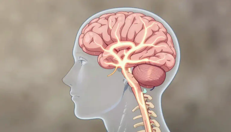 Visual representation of "pontine" - Relating to the pons of the brain, a structure that connects different parts of the nervous system.