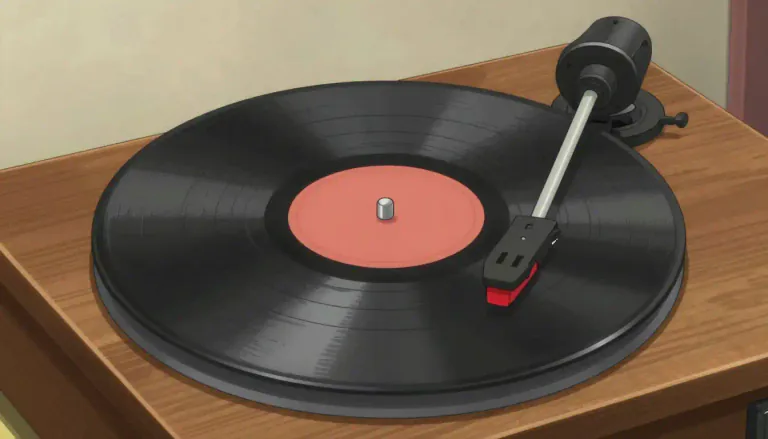 Visual representation of "phonograph" - A phonograph is an early sound reproduction device that uses a needle to read sounds from a disc.