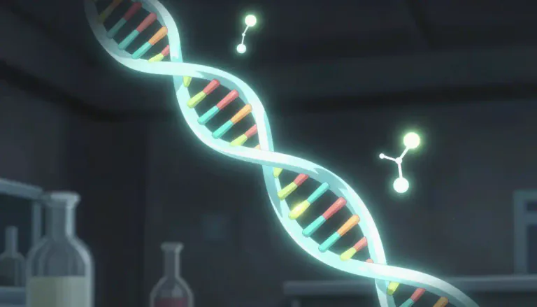 Visual representation of "methylation" - The process by which a methyl group is added to a DNA molecule, potentially affecting gene expression.