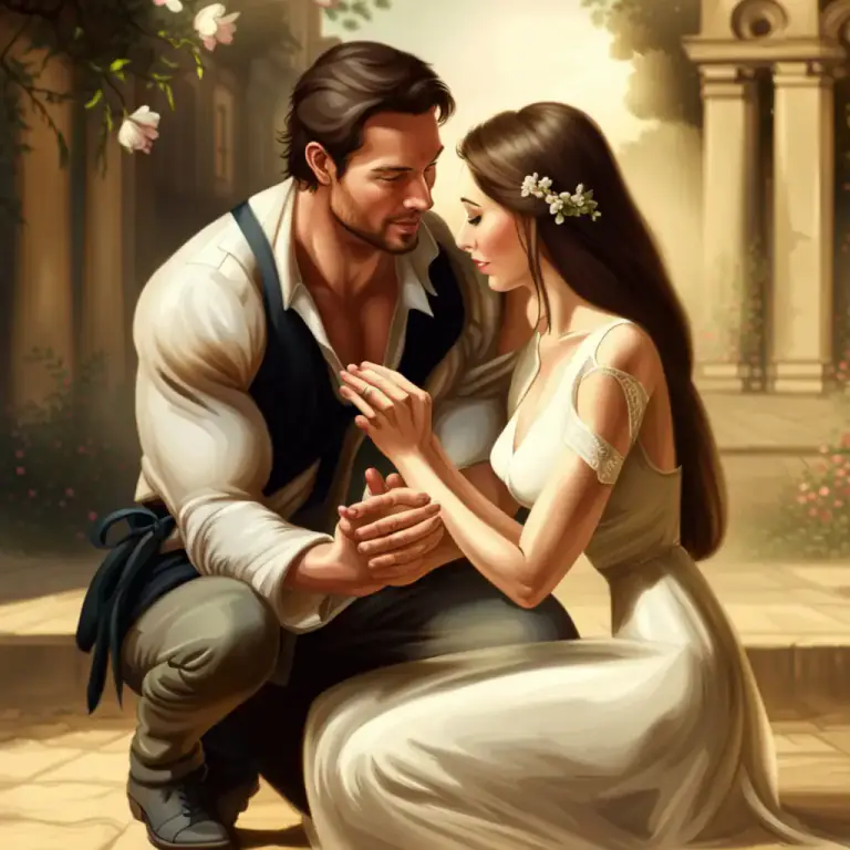 Visual representation of "offer your hand" - To propose something, usually marriage